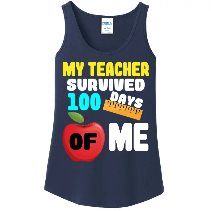 My Teacher Survived 100 Days Of Me Ladies Essential Tank