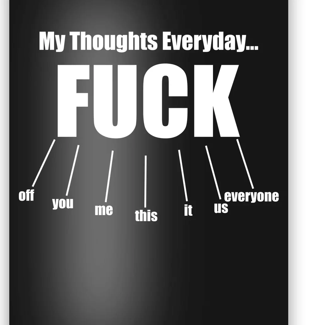 My Thoughts Everyday Fuck Everything Funny Meme Poster