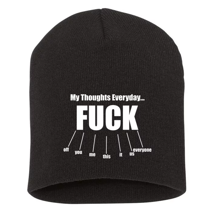 My Thoughts Everyday Fuck Everything Funny Meme Short Acrylic Beanie