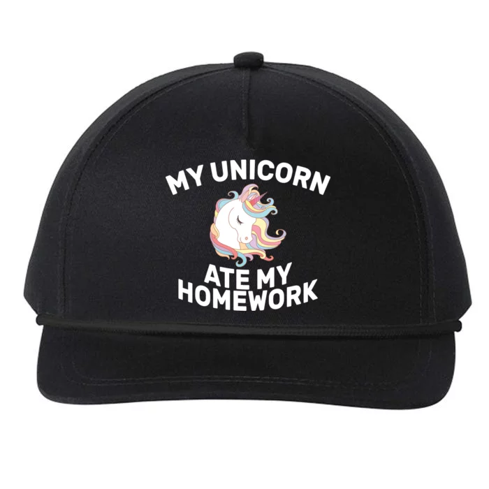 My Unicorn Ate My Homework Snapback Five-Panel Rope Hat