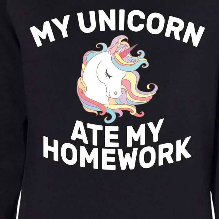 My Unicorn Ate My Homework Womens California Wash Sweatshirt