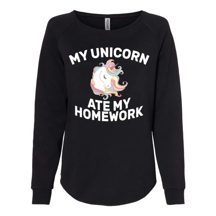 My Unicorn Ate My Homework Womens California Wash Sweatshirt