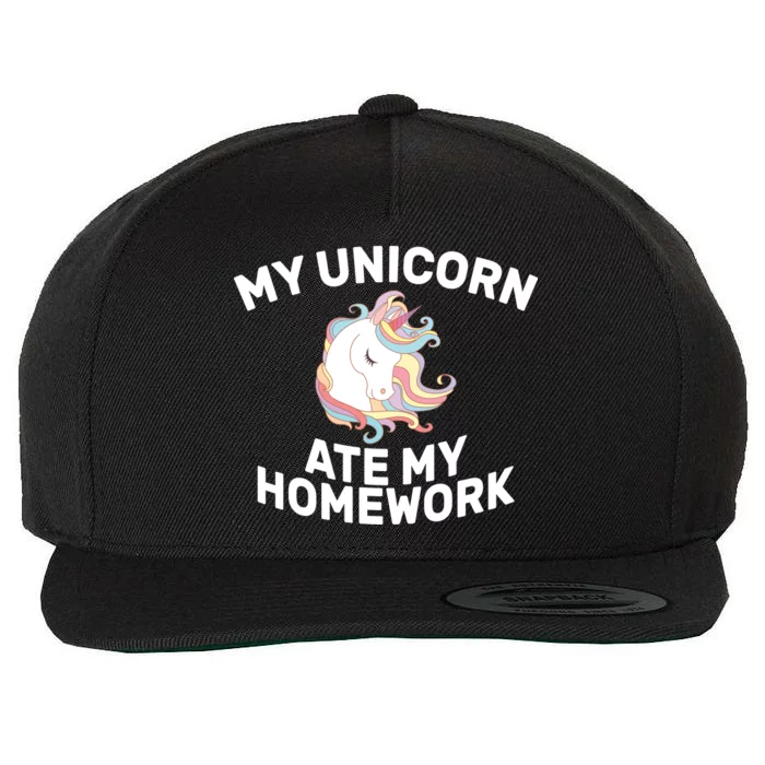 My Unicorn Ate My Homework Wool Snapback Cap