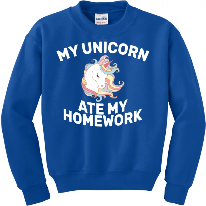 My Unicorn Ate My Homework Kids Sweatshirt