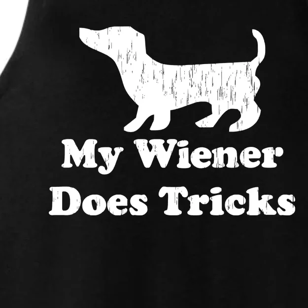 My Wiener Does Tricks Ladies Tri-Blend Wicking Tank