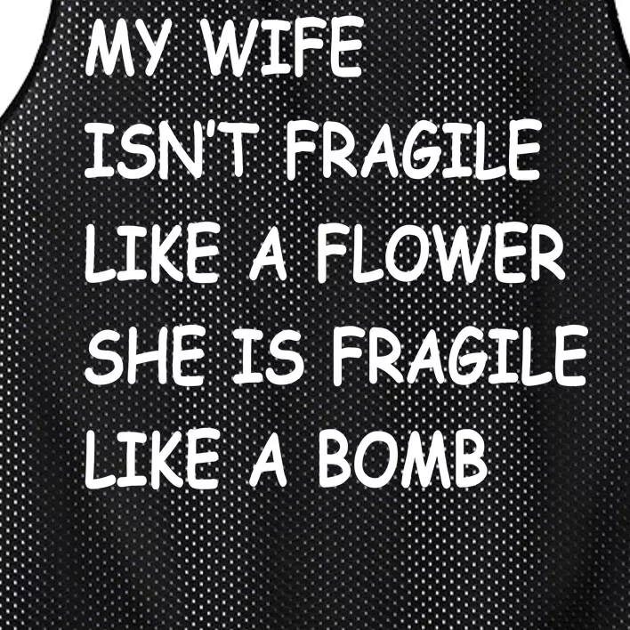 My Wife Isn't Fragile Mesh Reversible Basketball Jersey Tank