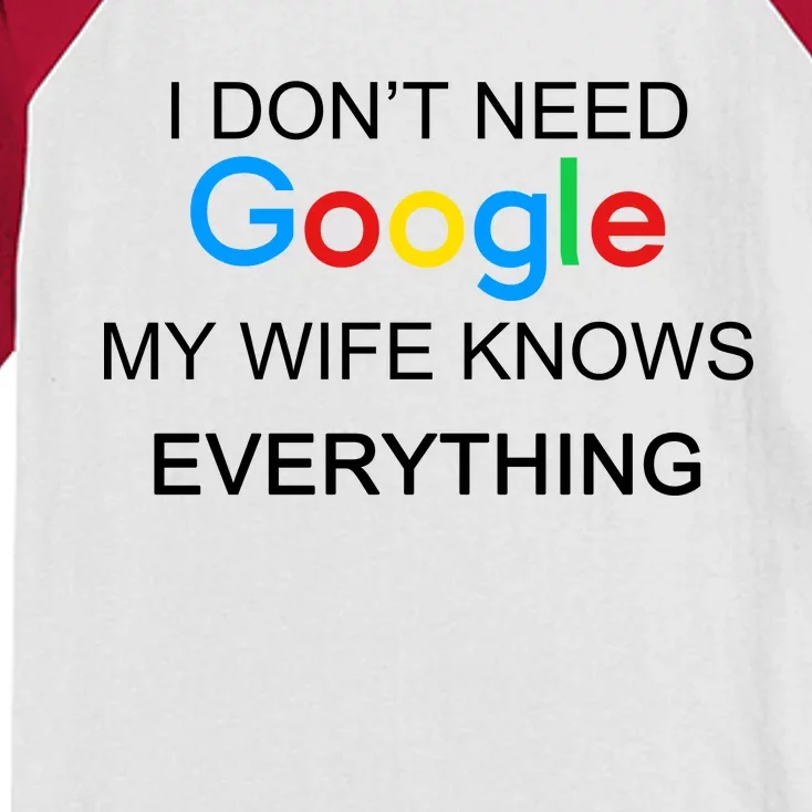 My Wife Knows Everything Funny Kids Colorblock Raglan Jersey