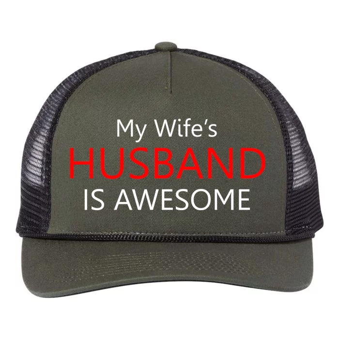 My Wife's Husband Is Awesome Retro Rope Trucker Hat Cap