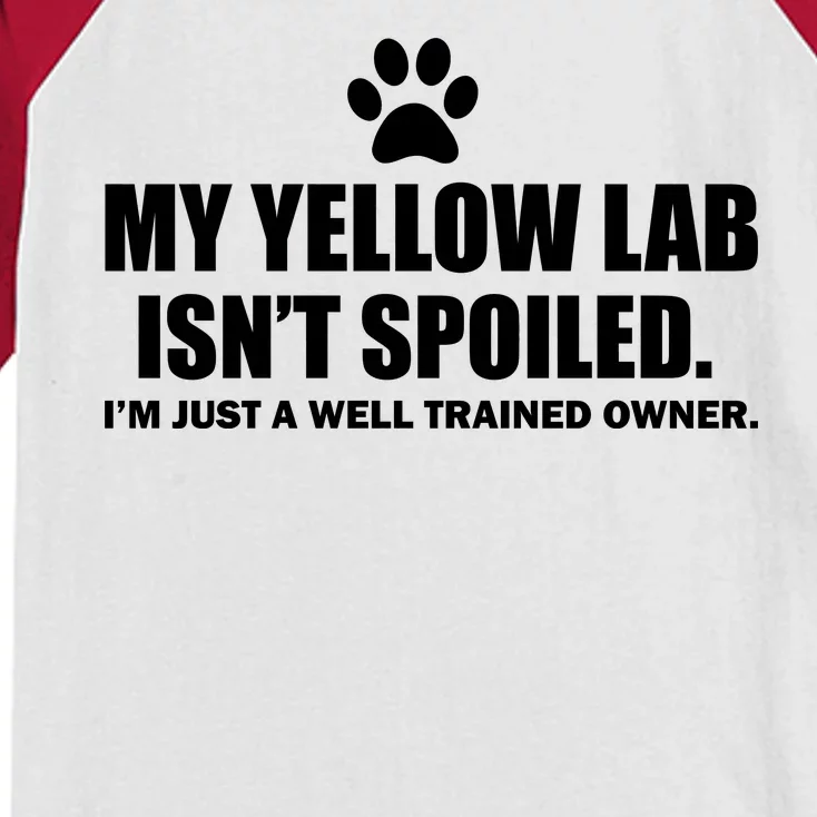 My Yellow Lab Isn't Spoiled Kids Colorblock Raglan Jersey