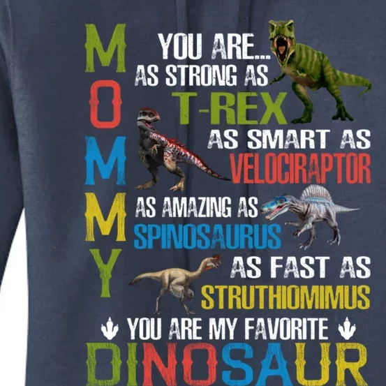 Mommy You Are As Strong As Dinosaur Rex Mama Mother's Day Gift Women's Pullover Hoodie