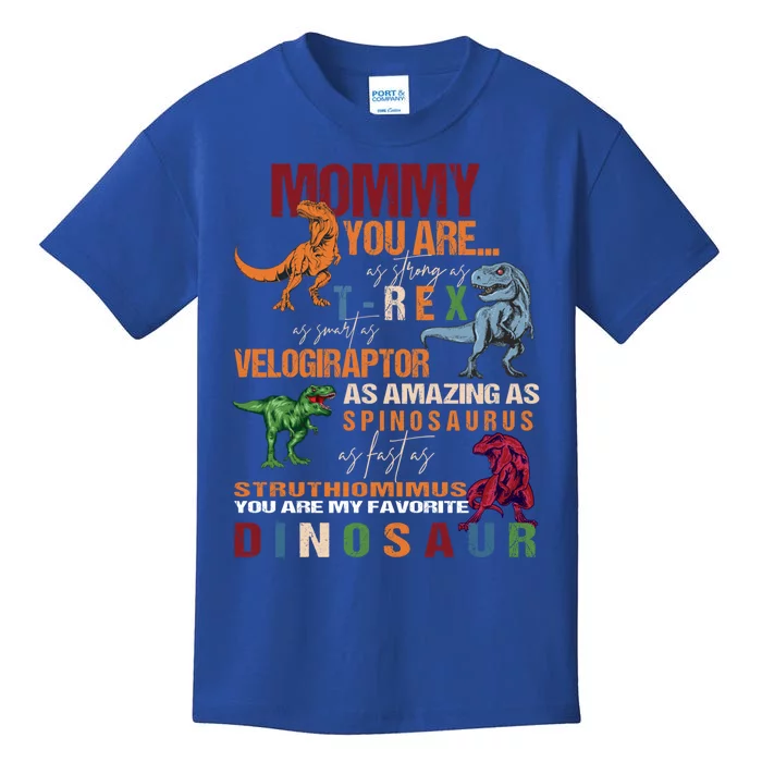 Mommy You Are As Strong As T Rex Funny Dinosaur Mother's Day Gift Kids T-Shirt