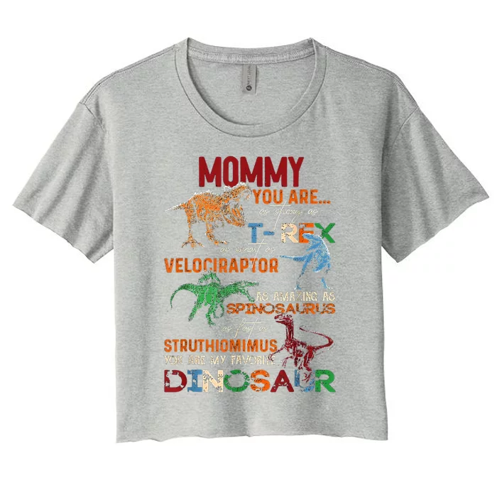 Mommy You Are As Strong As T Rex Funny Dinosaur Mother's Day Gift Women's Crop Top Tee