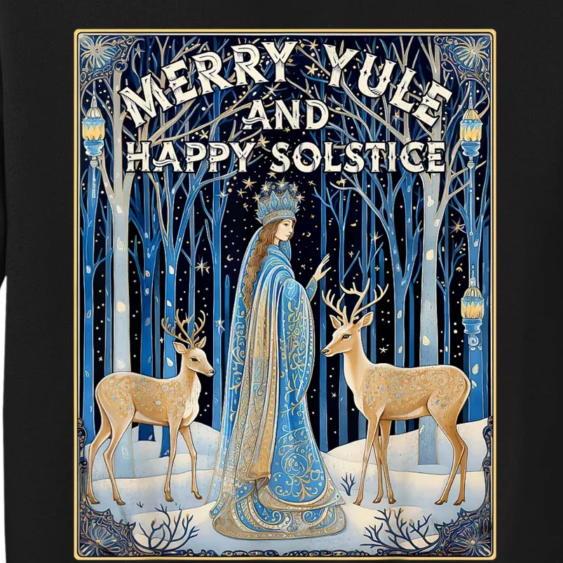 Merry Yule And Happy Winter Solstice Deer Christmas Gothic Sweatshirt