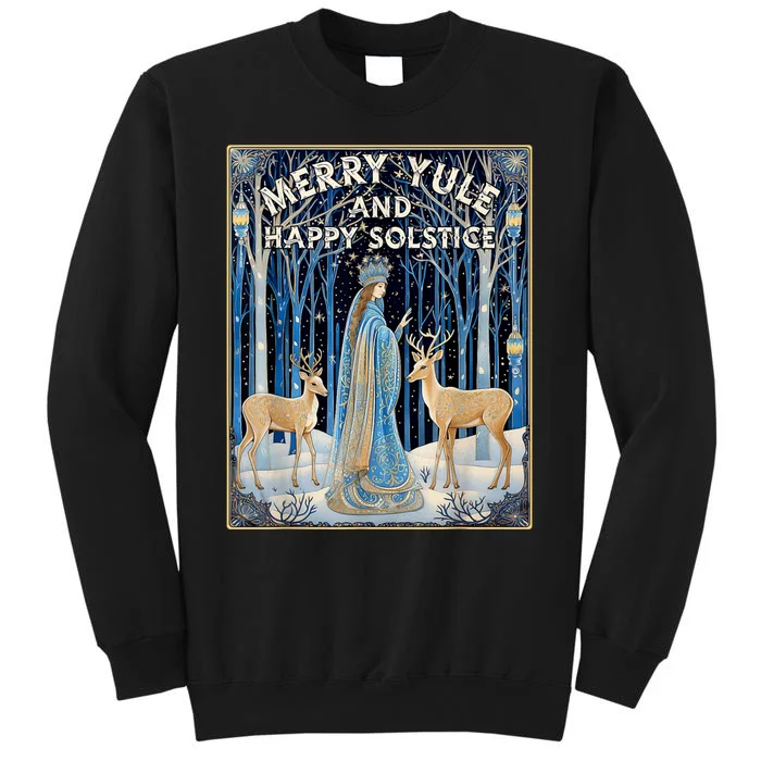 Merry Yule And Happy Winter Solstice Deer Christmas Gothic Sweatshirt