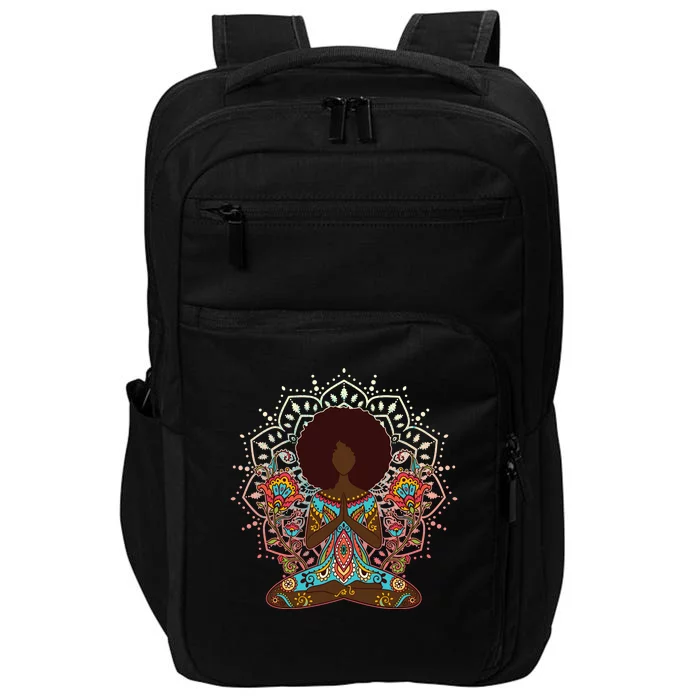 Meditation Yoga Afro Woman Impact Tech Backpack