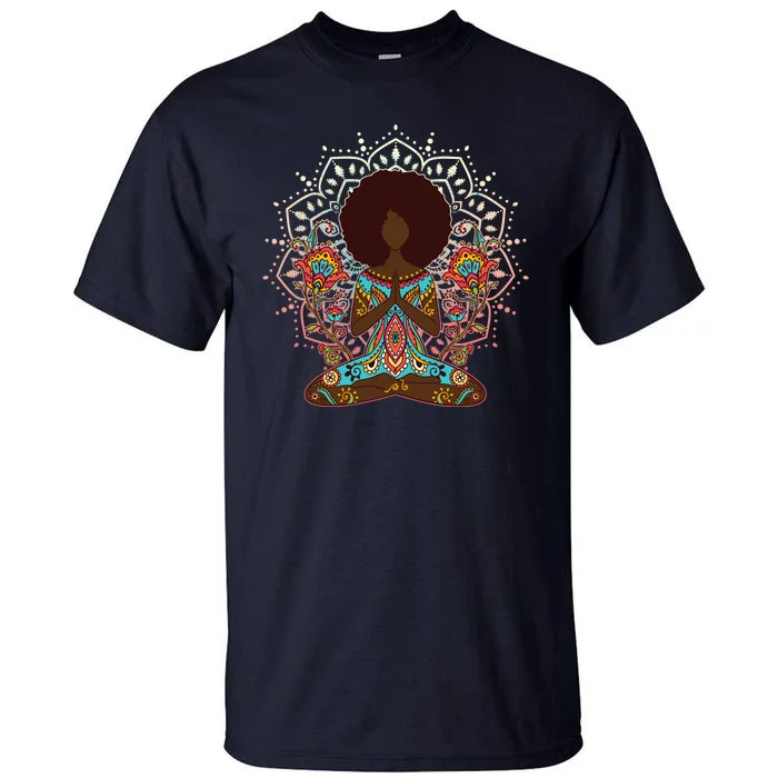 Meditation Yoga Afro Woman Tall T-Shirt