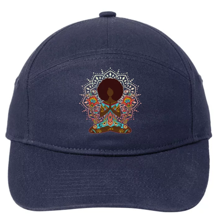 Meditation Yoga Afro Woman 7-Panel Snapback Hat