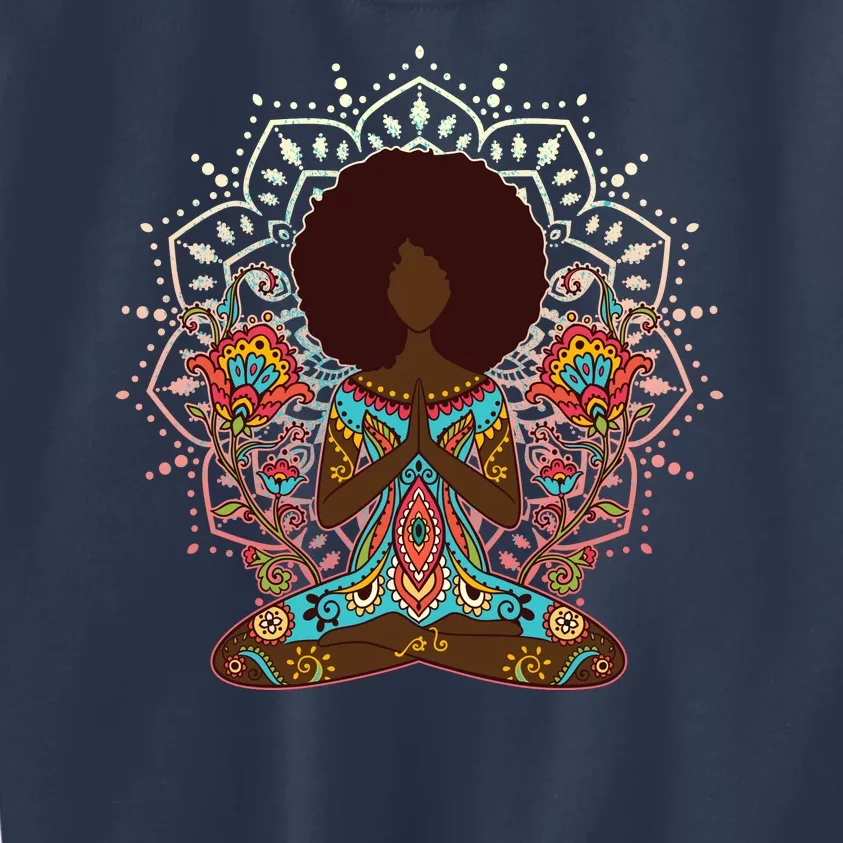 Meditation Yoga Afro Woman Kids Sweatshirt