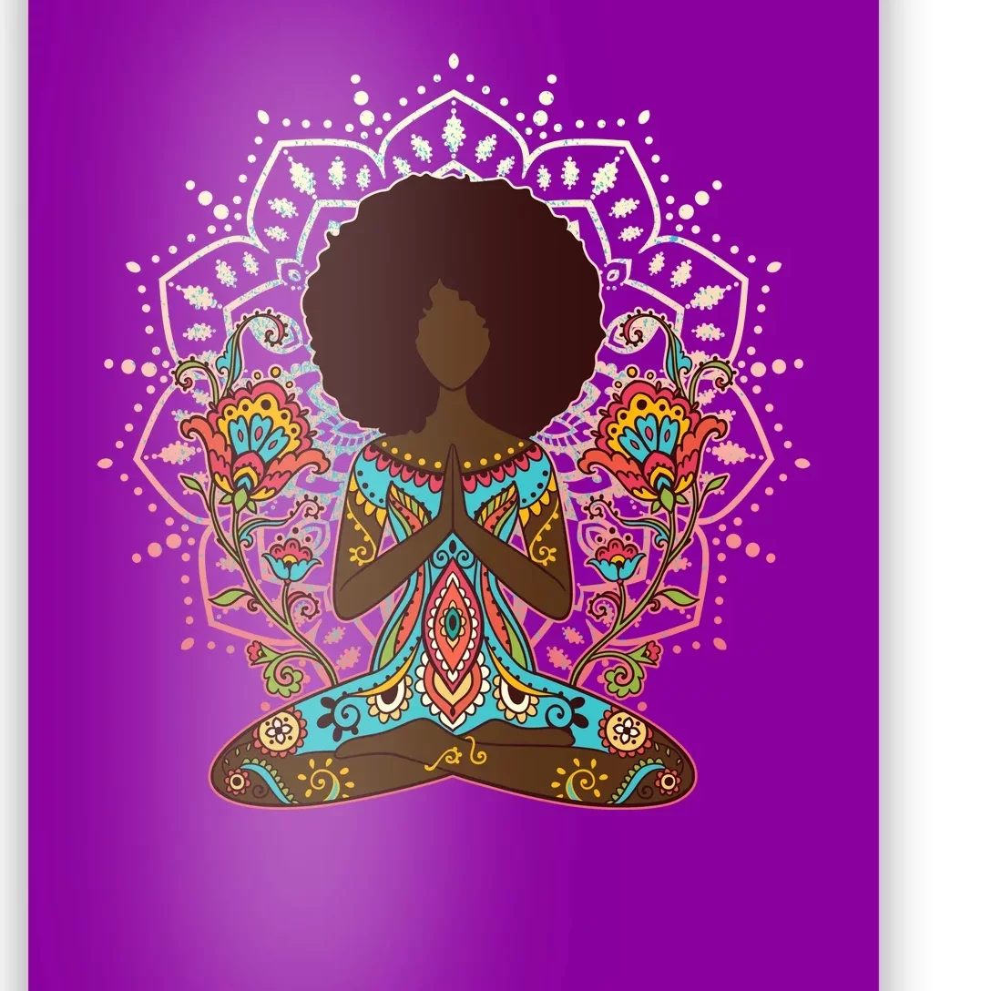 Meditation Yoga Afro Woman Poster