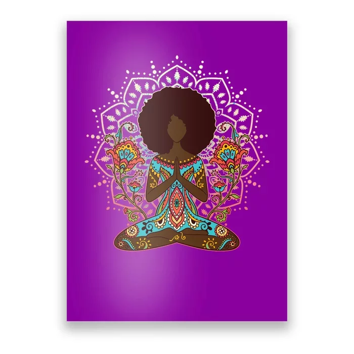 Meditation Yoga Afro Woman Poster