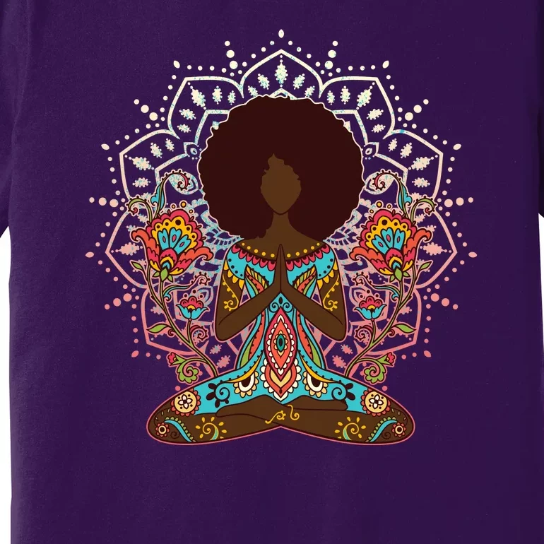 Meditation Yoga Afro Woman Premium T-Shirt