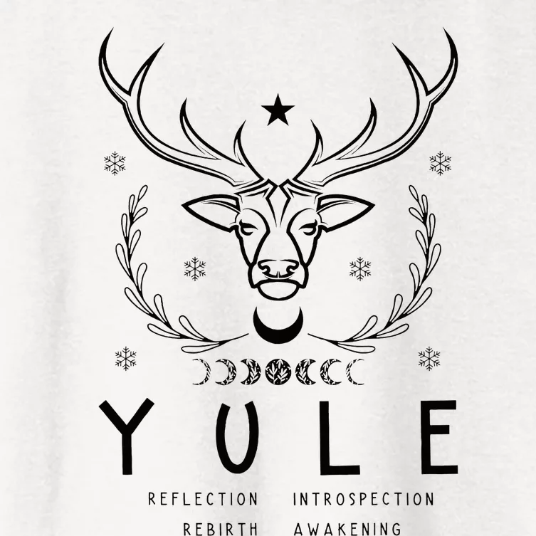 Merry Yule And Happy Winter Solstice Deer Christmas Gothic Women's Crop Top Tee