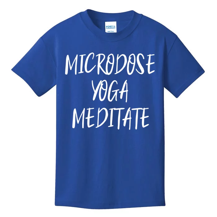 Microdose Yoga And Meditate Gift Funny Magic Psilocybin Mushroom Gift Kids T-Shirt