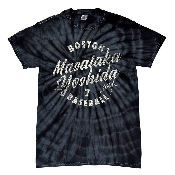 Masataka Yoshida Boston Baseball Vintage Cursive Tie-Dye T-Shirt