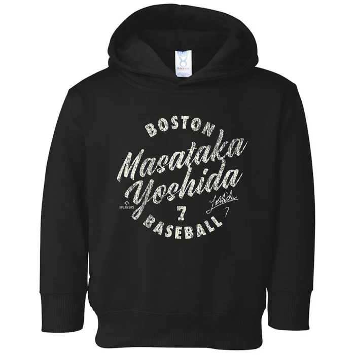 Masataka Yoshida Boston Baseball Vintage Cursive Toddler Hoodie