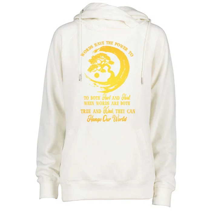 Meditation Yoga Bonsai Zen Enso Circle Goa Karma Om Cool Gift Womens Funnel Neck Pullover Hood