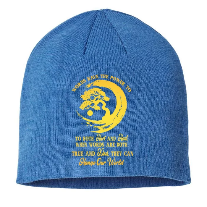 Meditation Yoga Bonsai Zen Enso Circle Goa Karma Om Cool Gift 8 1/2in Sustainable Knit Beanie