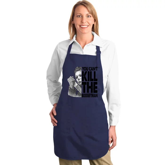 Myers You CanT Kill The Boogeyman Halloween Horror Movie Full-Length Apron With Pocket