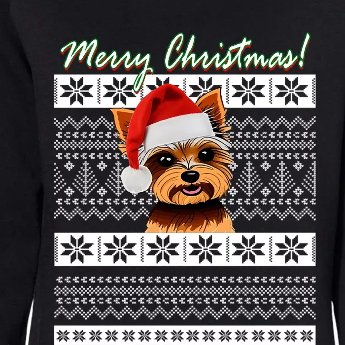 Merry Yorkie Christmas Ugly Sweater Yorkshire Terrier Xmas Funny Gift Womens California Wash Sweatshirt