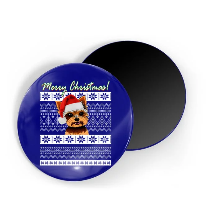 Merry Yorkie Christmas Ugly Sweater Yorkshire Terrier Xmas Funny Gift Magnet