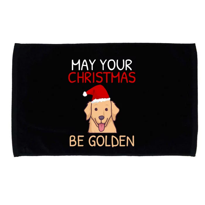 May Your Christmas Be Golden Retriever Gift Microfiber Hand Towel