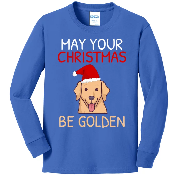 May Your Christmas Be Golden Retriever Gift Kids Long Sleeve Shirt