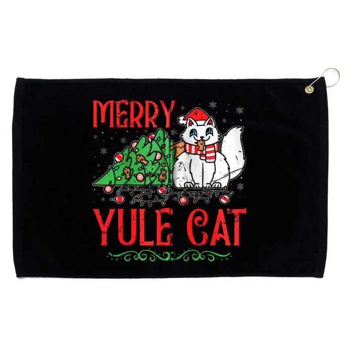 Merry Yule Cat Icelandic Christmas JóLaköTturinn Iceland Zip Hoodie Grommeted Golf Towel