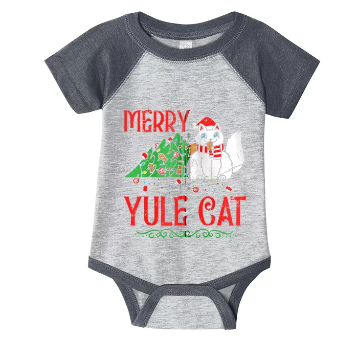 Merry Yule Cat Icelandic Christmas JóLaköTturinn Iceland Zip Hoodie Infant Baby Jersey Bodysuit