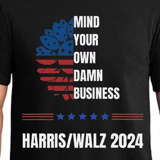 Mind Your Damn Business Harris Walsh Election Support 2024 Pajama Set