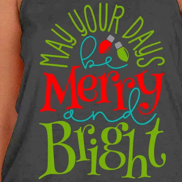 May Your Days Be Merry And Bright Women's Knotted Racerback Tank