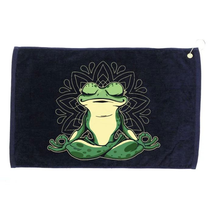 Meditating Yoga Frog Grommeted Golf Towel