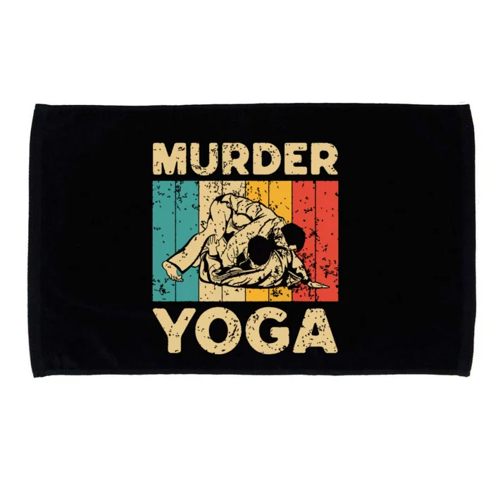 Murder Yoga Funny Vintage BJJ Brazilian Jiu Jitsu Microfiber Hand Towel