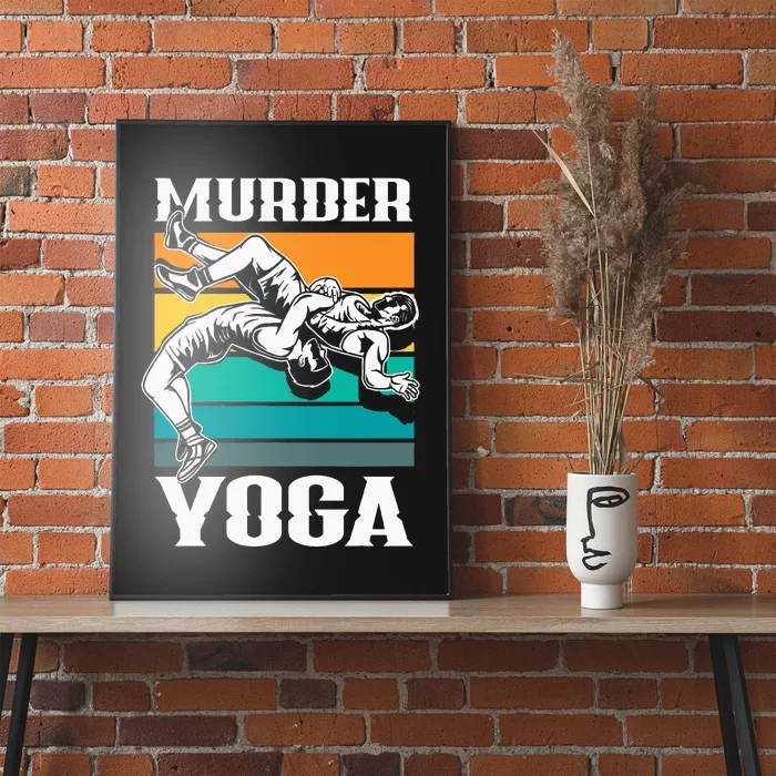 Murder Yoga Funny Retro Vintage Wrestler Wrestling Poster