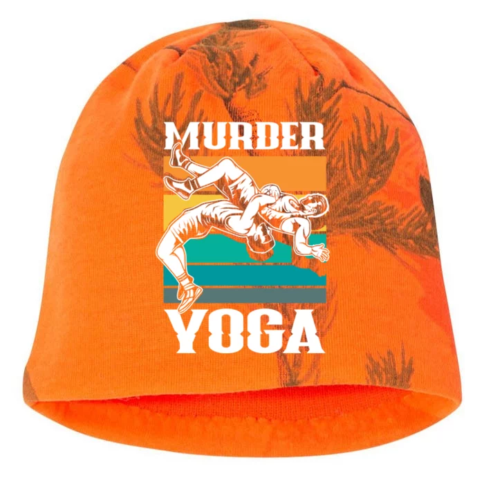 Murder Yoga Funny Retro Vintage Wrestler Wrestling Cool Gift Kati - Camo Knit Beanie