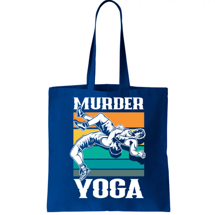 Murder Yoga Funny Retro Vintage Wrestler Wrestling Cool Gift Tote Bag