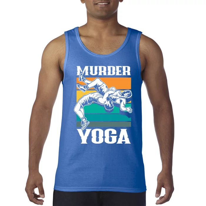 Murder Yoga Funny Retro Vintage Wrestler Wrestling Cool Gift Tank Top