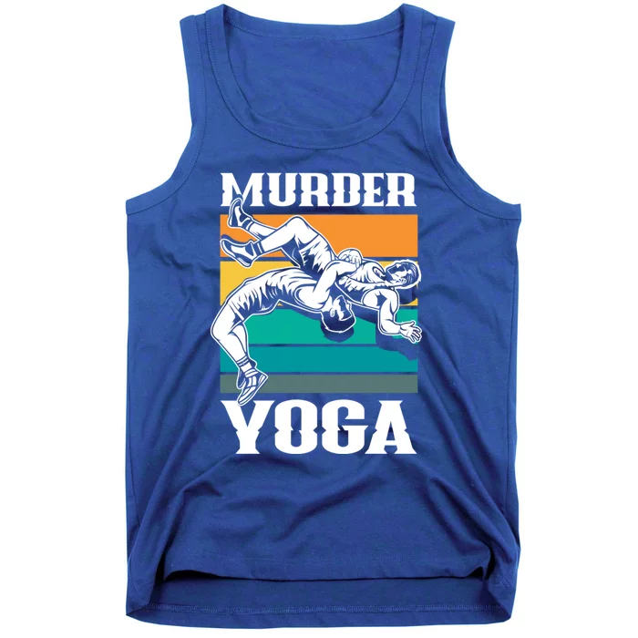 Murder Yoga Funny Retro Vintage Wrestler Wrestling Cool Gift Tank Top