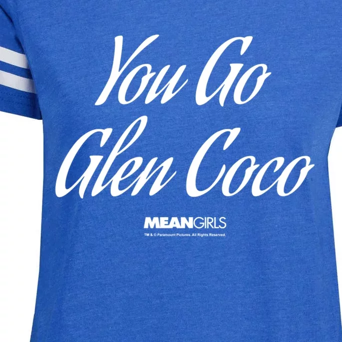 Mean You Go Glen Coco Script Text Great Gift Enza Ladies Jersey Football T-Shirt