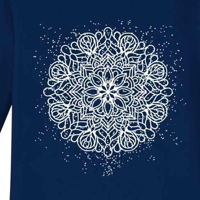 Mandala Yoga Gift For Instructors And Students Gift Baby Long Sleeve Bodysuit