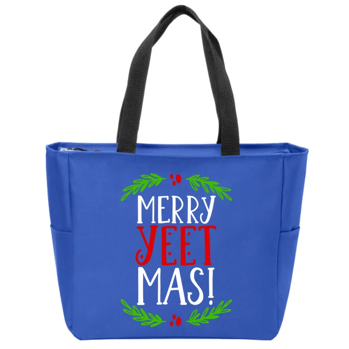 Merry Yeetmas Humorous Yeet Meme Pun Festive Joy Cheer Funny Gift Zip Tote Bag